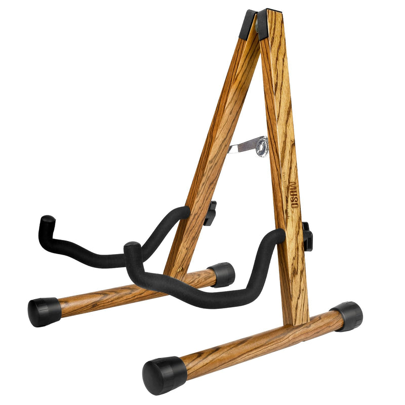 MUSO Guitar Stand,Acoustic Guitar Stand,Wood Classical Electric Guitar Stand,Foldable Bass Guitar Stand,Guitar Accessories also fit Bass,Violin,Ukulele(Zebra) Zebra