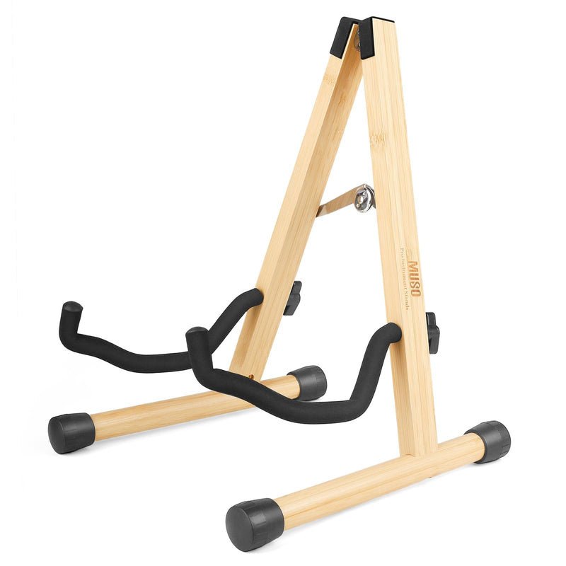 MUSO Guitar Stand,Acoustic Guitar Stand,Wood Classical Electric Guitar Stand,Foldable Bass Guitar Stand,Guitar Accessories also fit Bass,Violin,Ukulele (Bamboo) Bamboo