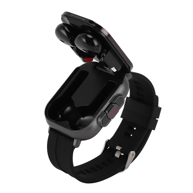 Smartwatch with Earbuds, Earbuds Watches with Silicone Band, 2.01 Inch Screen, Tracker Watch with Earbuds Inside, Support NFC, IP67, Charging
