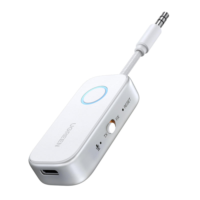 UGREEN Airplane Bluetooth 5.4 Transmitter Receiver for 2 Airpods or Headphones, Airplane Travel Essentials 2-in-1 Wireless Bluetooth Adapter, 3.5MM AUX Jack Adapter on Flight, TV, Car Stereo