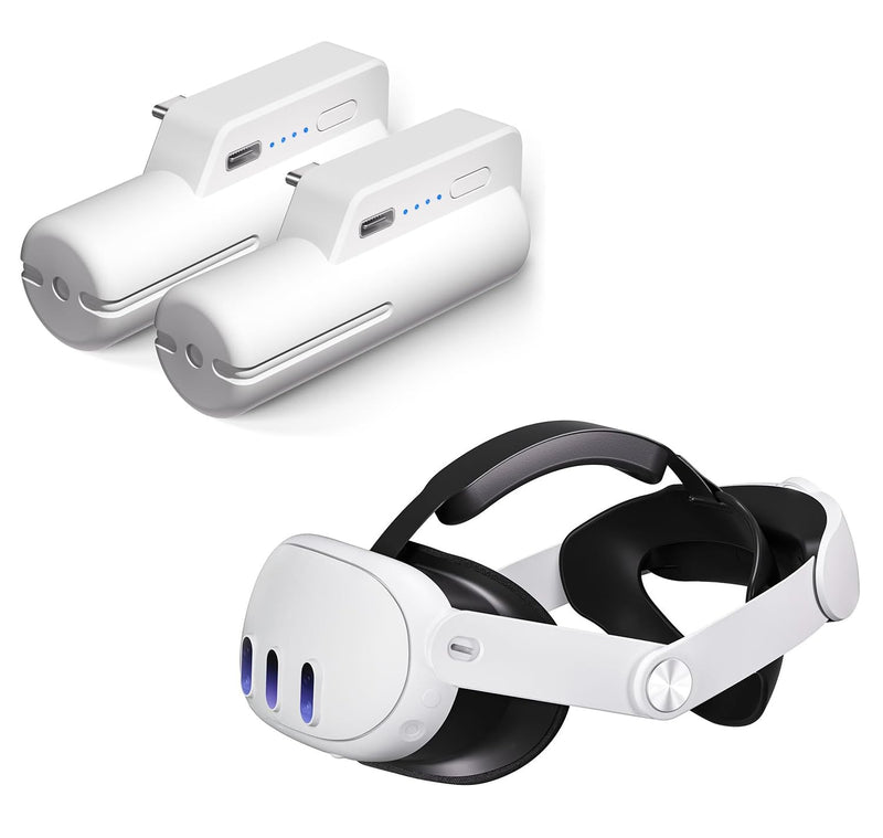 5000mAh Battery Pack for Oculus Quest 2 (Pack of 2),Comfort Adjustable Head Strap for Meta Quest 3