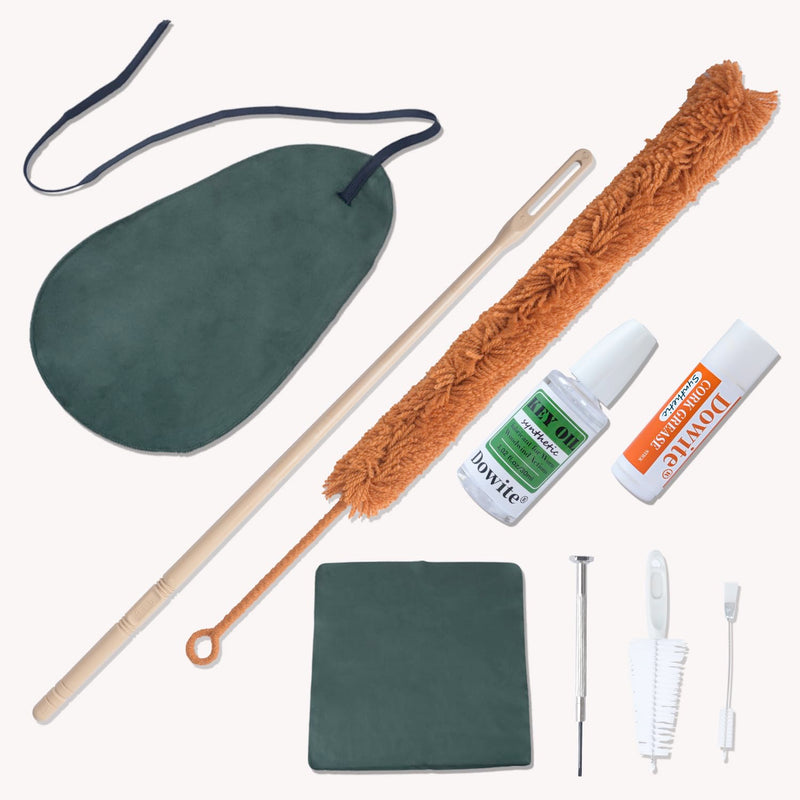 [AUSTRALIA] - Flute Cleaning Kit 9-in-1 with Key Oil and Microfiber Swab, Professional Woodwind Care Set for Flute and Piccolo Maintenance, Includes Cleaning Rod, Mouthpiece Brush and Screwdriver, 6.4oz 