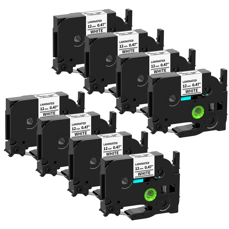 [AUSTRALIA] - 8 Pack Label Maker Tape 12mm 0.47 Laminated White Replacement for TZe-231 Brother Label Tape, AZe-231 Black on White Label Tape Compatible with Brother P Touch Label Maker PTD210 PTH110 PTD220 PTD400 8 