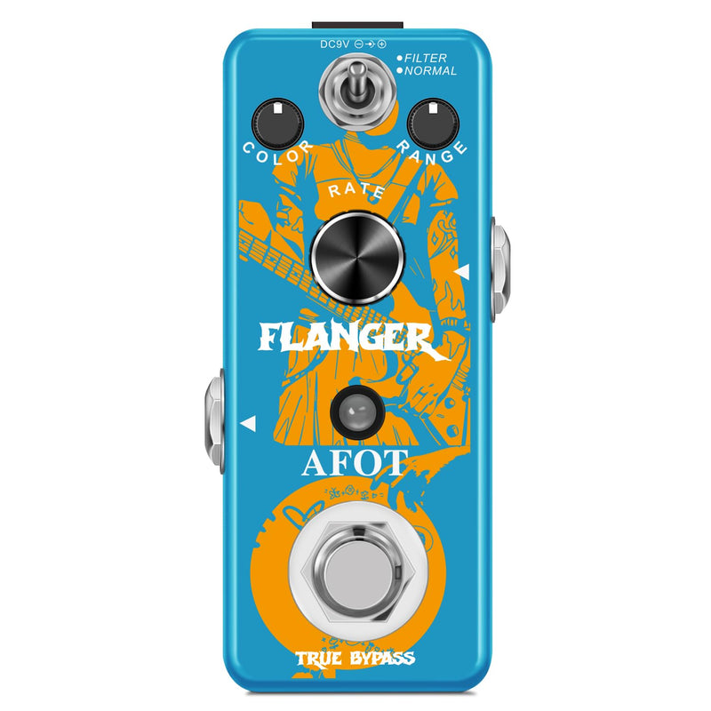 Flanger Guitar Effects Pedal,Classic Flanger Guitar Pedal, Vintage Analog Flanger Effect Pedal Classic Flanger Guitar Pedal Electric Guitar Effects Pedal True Bypass Blue Flanger