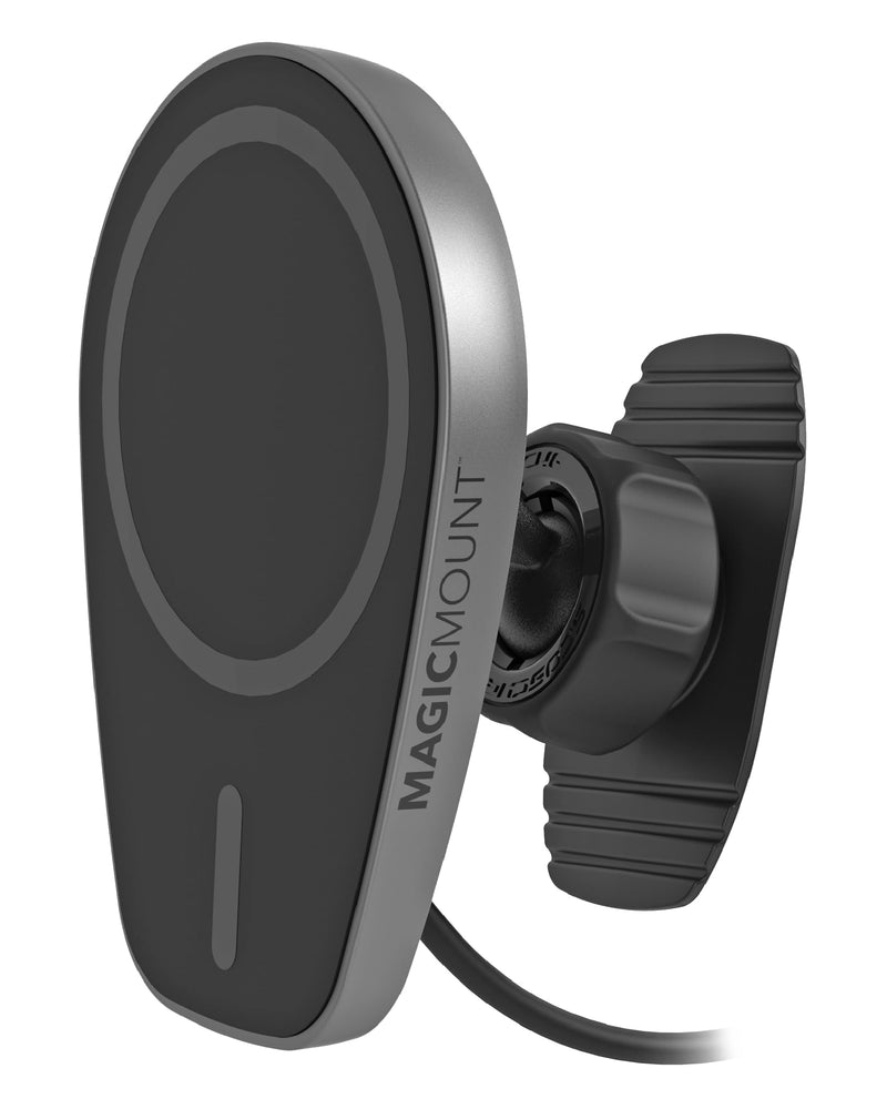 Scosche MPQMD-SP MagicMount Charge Pro Qi2 Fast Wireless Charging MagSafe Car Mount Charger, 15W Magnetic Cell Phone Holder for Car Dashboard Compatible with iPhone 16/15/14/13/12 Pro Max Plus, S25 Adhesive Dash Teardrop
