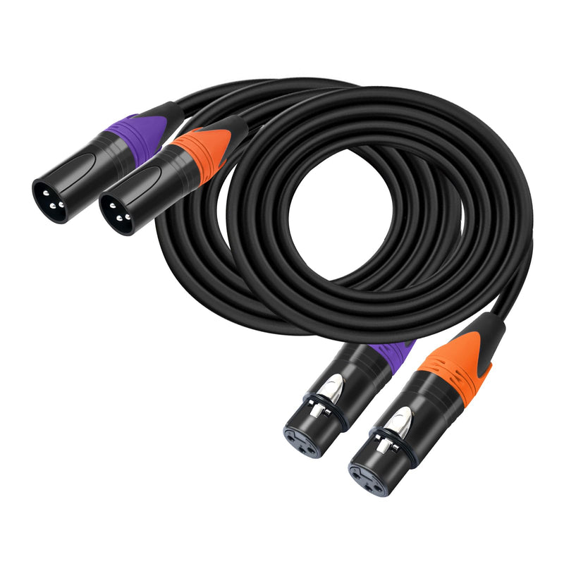 HINGTAT XLR Cables, Microphone Cable Male to Female, XLR Speaker Cable, 3-Pin Balanced Shielded XLR Cable for Mic Mixer, Recording Studio, Podcast 3ft 2Pack