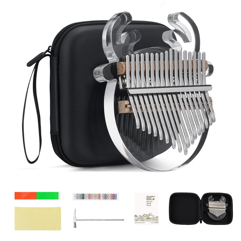 [AUSTRALIA] - LEKATO Reindeer Kalimba Thumb Piano 17 keys, Portable Crystal Acrylic Mbira Finger Piano Kits, Perfect for Kid Adults Beginners, Home & Travel 17 Keys Crystal 