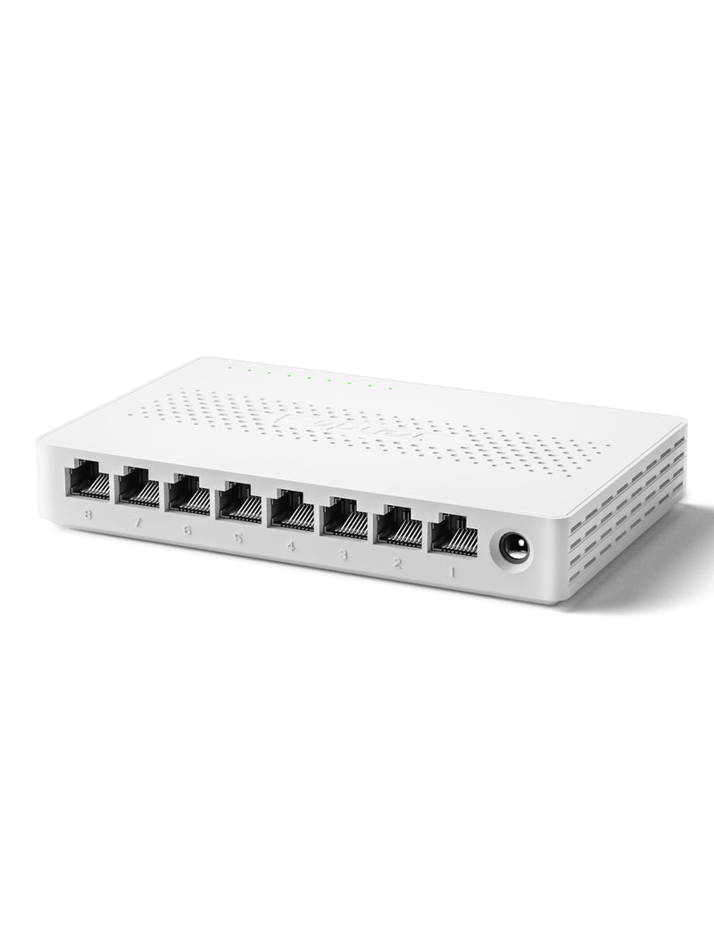 Tenda 8 Port 2.5G Ethernet Switch, Multi-Gigabit 2.5Gb Ethernet Splitter | Unmanaged Network Switch, 8 x 2.5 Gigabit Ports, Plug & Play, Fanless Quiet, Desktop/Wall Mount, for Router, PC, NAS (SM108) White