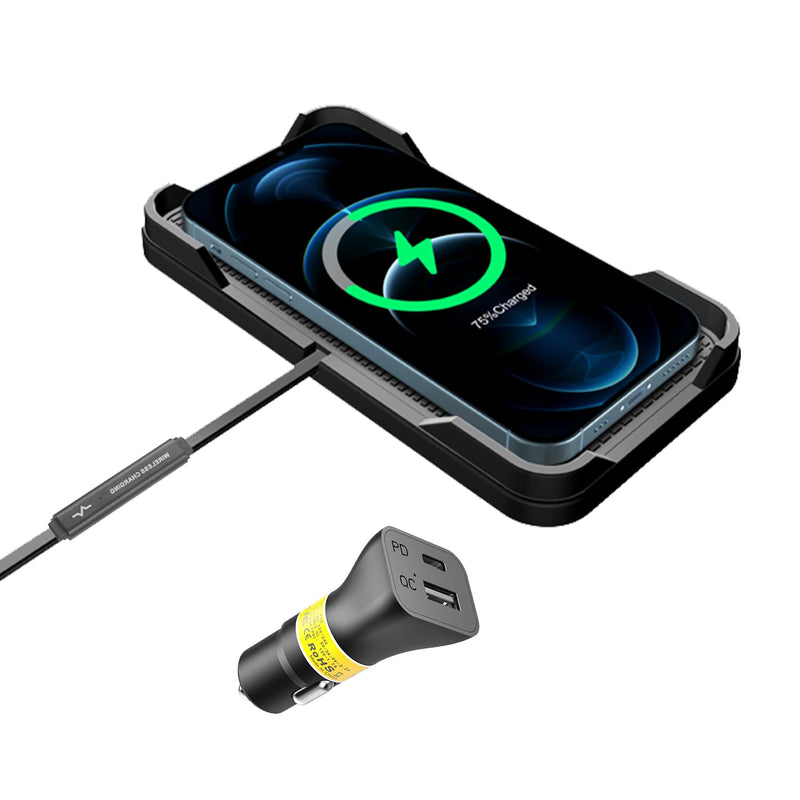 Wireless Charger Car Charging pad,Polmxs 15W Fast Wireless Phone Charger Cell Phone Cordless Charging mat Compatible with iPhone 11/12/12/14/15 Galaxy S21/S22/S23/24 (C12Y)