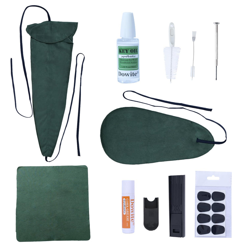 [AUSTRALIA] - Saxophone Cleaning Care Kit: Mouthpiece&Dust Brush, Cleaning Cloth,Swabs,Necking Swab,Finger Rest,Cork Grease, Key Oil,Mouthpiece Pad – Sax Cleaning Kit for Professional players, Students 