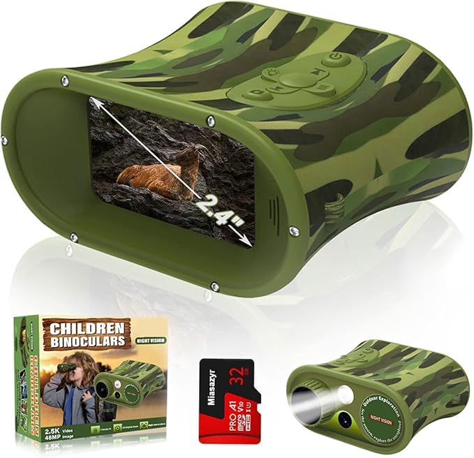 [AUSTRALIA] - Day and Night Vision Binoculars for Kids, Toddler IR Googles,Birthday Gifts for Toddler Boys 6-12 Years, Digital Night Vision Goggles for Kids, Binoculars 8-12 Years 