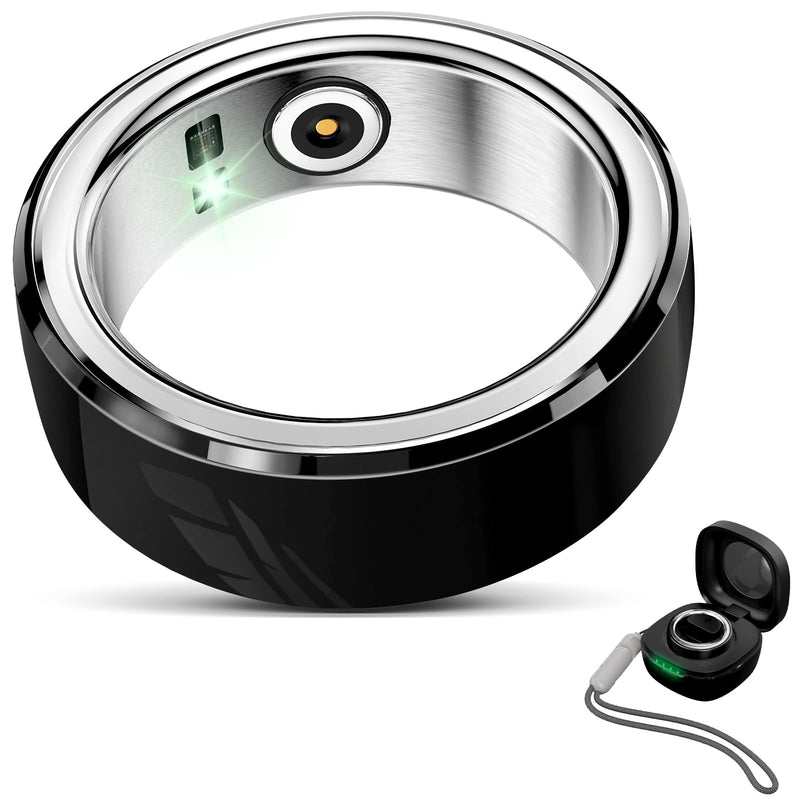 Smart Ring Fitness Tracker - Wearable Smart Health Tracker Sleep Heart Rate for Blood Oxygen for Men Women, IPX8 Waterproof Support 7 Days Battery Life (Black, 10)