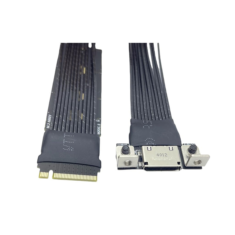 JMT M.2 NVMe M Key to Oculink 4i / SFF8611 Extension Cable PCIe4.0 X4 Gen3 4 Compatible with T10 / SAS-4 SFF-8612 (15cm) 15cm