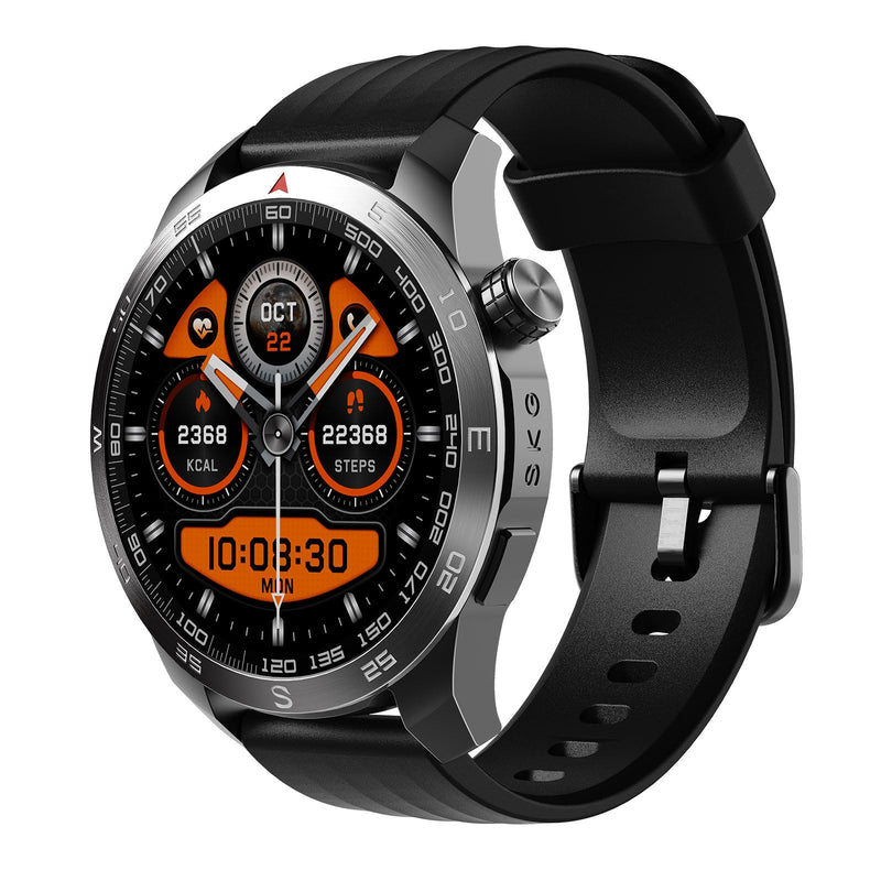 SKG Smart Watch for Men Women, 1.43" GPS Built-in Smartwatch with 100+ Sports Magnetometer Barometer, 9-Day Runtime 5ATM Waterproof Fitness Watch, for Health Tracker Android iPhone Compatible, GT5 Orange