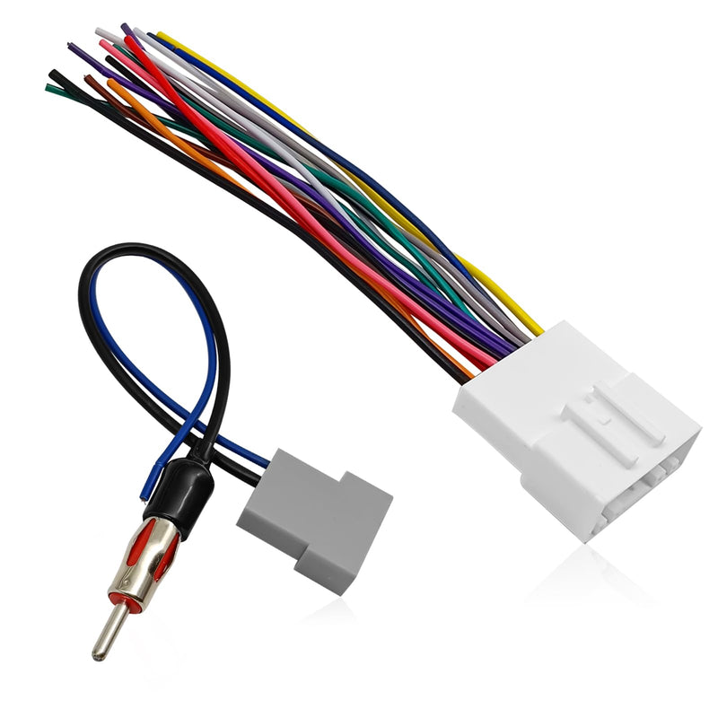 Radio Wiring Harness Connector, Antenna Adapter Compatible with 2007-2019 Nissan/2008-2013 Infiniti/2008-2013 Subaru w/Antenna Adapter Install Aftermarket Stereo CD Receiver Cable Connector Kit