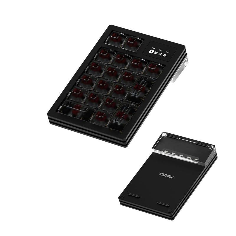 Programmable Keypad,19Keys Hot Swappable Vial Keyboard Number Keypad,Black | Portable Keyboard,RGB Backlight,Wired Macro Number Pad,wtih Screen,One Hand Keyboard,Nlofin Black