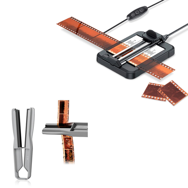 JJC Negative Film Cutter with Brightness Adjustable LED Backlight Panel, with Durable Film Squeegee for 35mm 120 Format Film