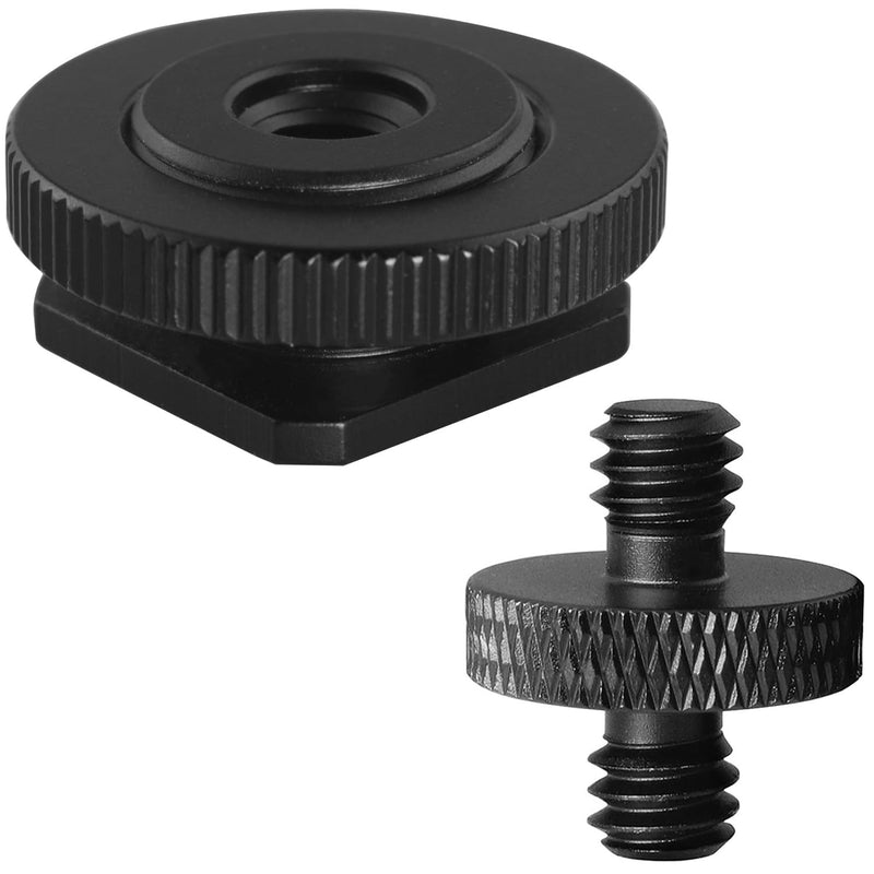 [AUSTRALIA] - 1 Set Hot Cold Shoe Bracket Holder Extension Flash Head Phone Holder 5/8 Male to 1/4 Female Single Tier 1/4 Male Adapter Screw Aluminium Alloy SLR Camera Universal for Lights Travel Tripods 