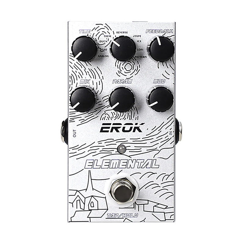[AUSTRALIA] - EROK Digital Delay Guitar Pedal - 9 Modes (Analog/Reverse/dTAPE/Ice) with TAP Tempo & FREEZE, Max 3000ms Delay | Fits Blues/Rock/Jazz/Post - Rock 