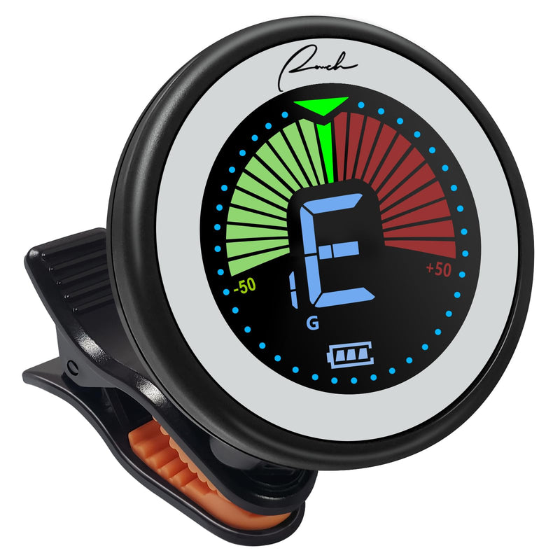 [AUSTRALIA] - Ranch Rechargeable Guitar Tuner Clip On for Acoustic/Electric Guitar, Ukulele, Violin, Bass and Chromatic Tuning Modes - Black 