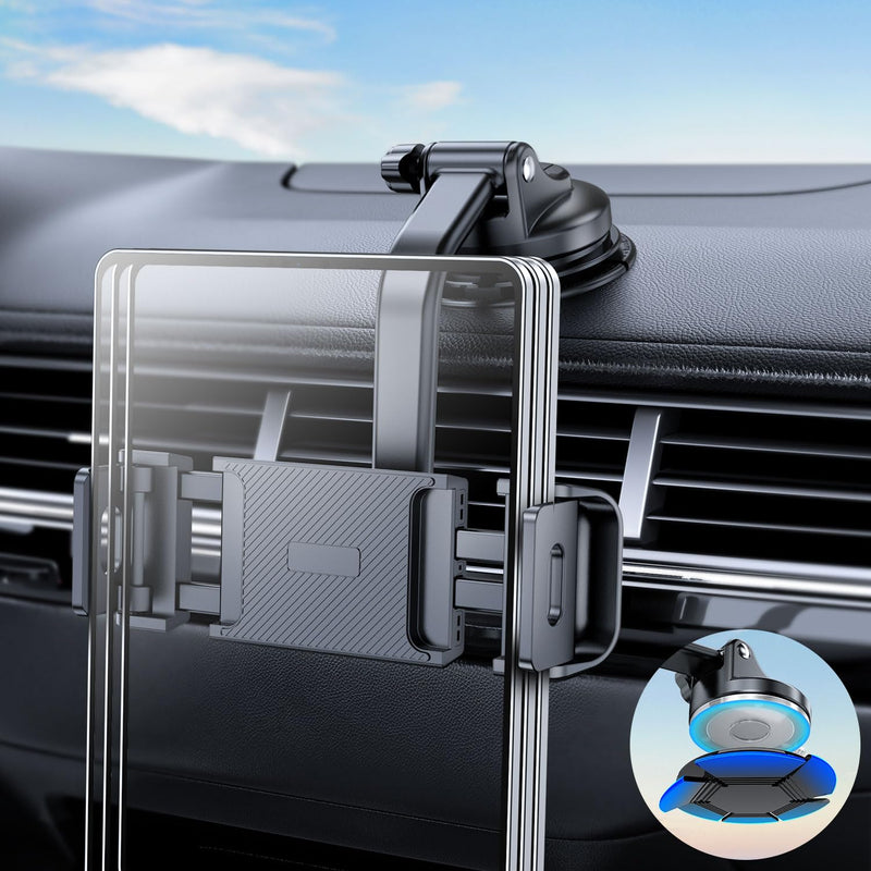 [AUSTRALIA] - eSamcore Tablet Holder for Car Dashboard, Windshield Mount Holder for iPad & Foldable Phone Stand with Stable 360° Adjustable Clamp Car Gadgets & Accessories for iPad Air Pro Mini All 6”-11” Devices 