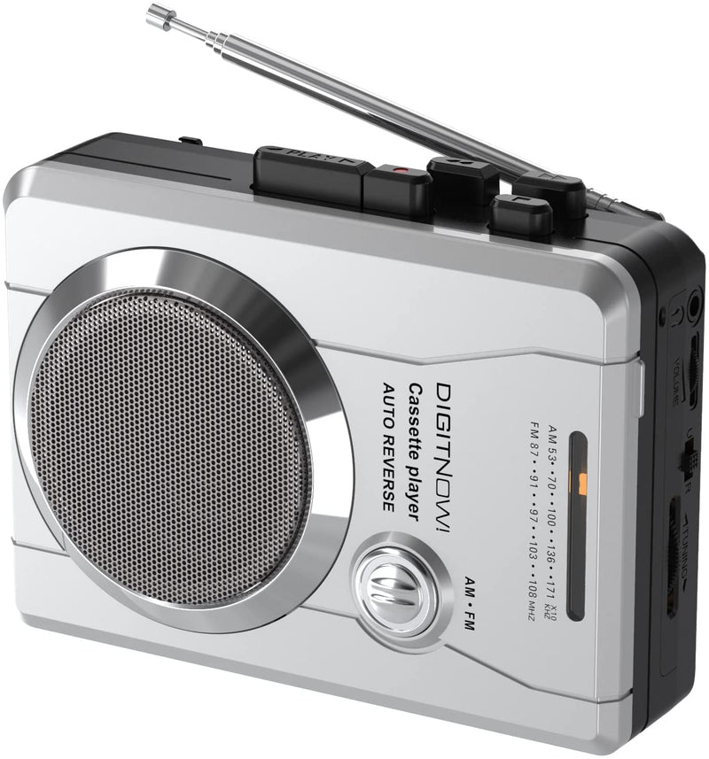 [AUSTRALIA] - Portable Cassette Tape Player Recorder, Retro AM FM Radio, Compact Cassette Audio Recorder with 3.5MM AUX Jack, Built-in Loud Speaker & Microphone, Auto Reverse, Removable Belt Clip 