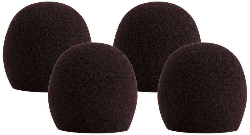Shure A58WS-BLK Foam Windscreen for All Shure Ball Type Microphones, Black (Pack of 4) Pack of 4