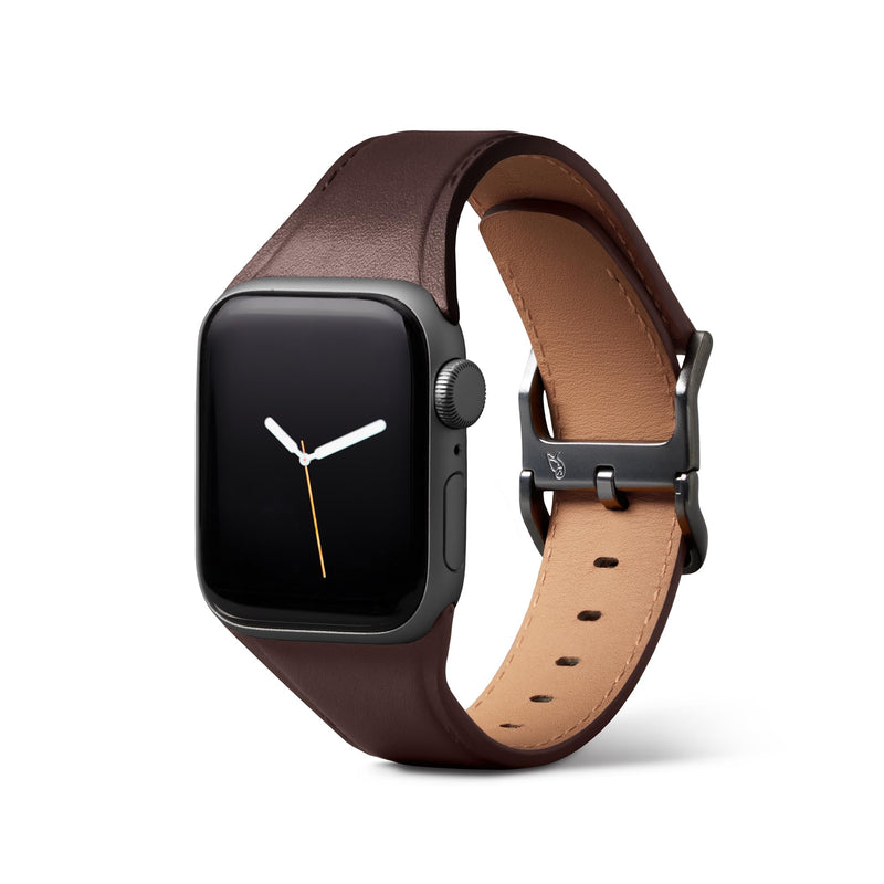 Bellroy Classic Watch Strap, Compatible with Apple Watch 38-42mm - Ganache | Leather watch band compatible with Apple Watch 38-42mm, made for work or casual wear Ganache (Small)