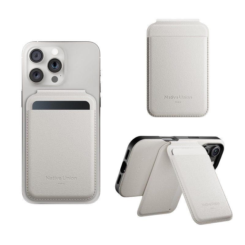 Native Union Active Wallet Stand | Magnetic – MagSafe Card Holder with Stand for iPhone Air, 17, 16, 15, 14 – Extra Secure & Ultra Slim – Stores 4 Cards – Durable & Recycled Materials (Sandstone) Sandstone
