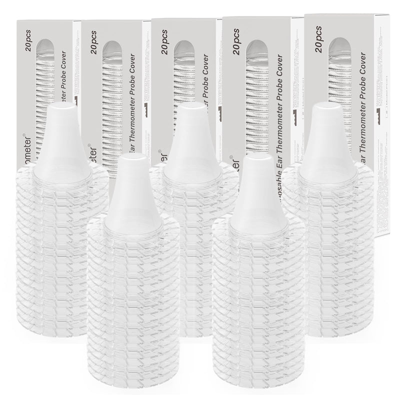 [AUSTRALIA] - femometer 100 Counts Ear Thermometer Probe Covers, Refill Caps, Lens Filters, BPA Free and Disposable Ear Thermometer Cover Caps 