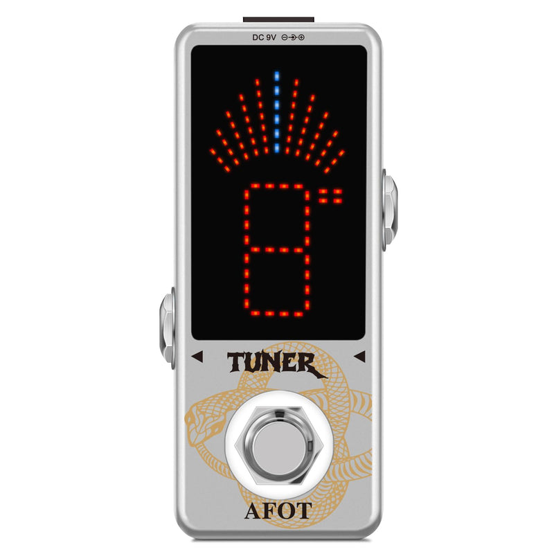 Tuner Pedal,Chromatic Guitar Tuner Pedal Fast and Accuate Tuner for High Precision ± 1 Cent with Pitch Indicator for Electric Guitar and Bass True Bypass White Tuner