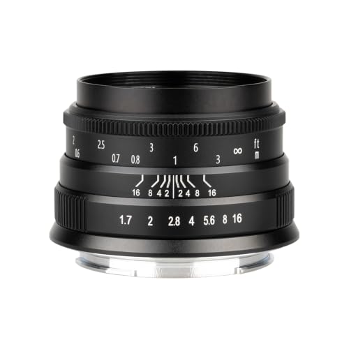 Brightin Star 35mm F1.7 Lens for Canon RF-Mount Mirrorless Cameras, APS-C Manual Focus Large Aperture Prime Humanistic Lens Fit for EOS RP, R, R5, R7, R6, R3, R10(Black) 35mm F1.7 Black