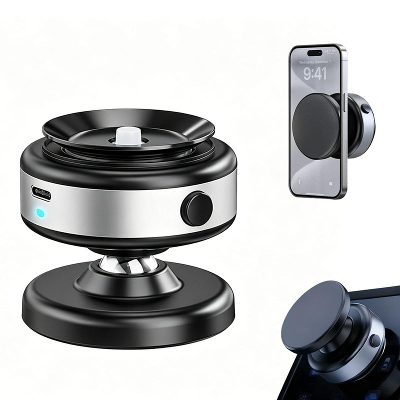 Electric Vacuum Magnetic Phone Holder for Car/Gym/Mirror/Marble Wall, Auto-Seal & Quick Release Suction Cup Phone Mount, 360° Adjustable for MagSafe Car Phone Mount for iPhone 17/16 Pro Max Silver