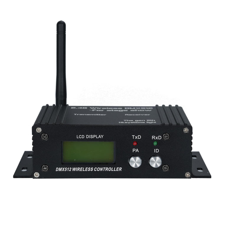 LIXADA DMX512 2.4G Wireless Controller Transmitter Receiver Adjustable Repeater Lighting Controller LCD Display Power 35 Groups ID Coding for Party DJ Show Club LED Stage Disco KTV Stage Light