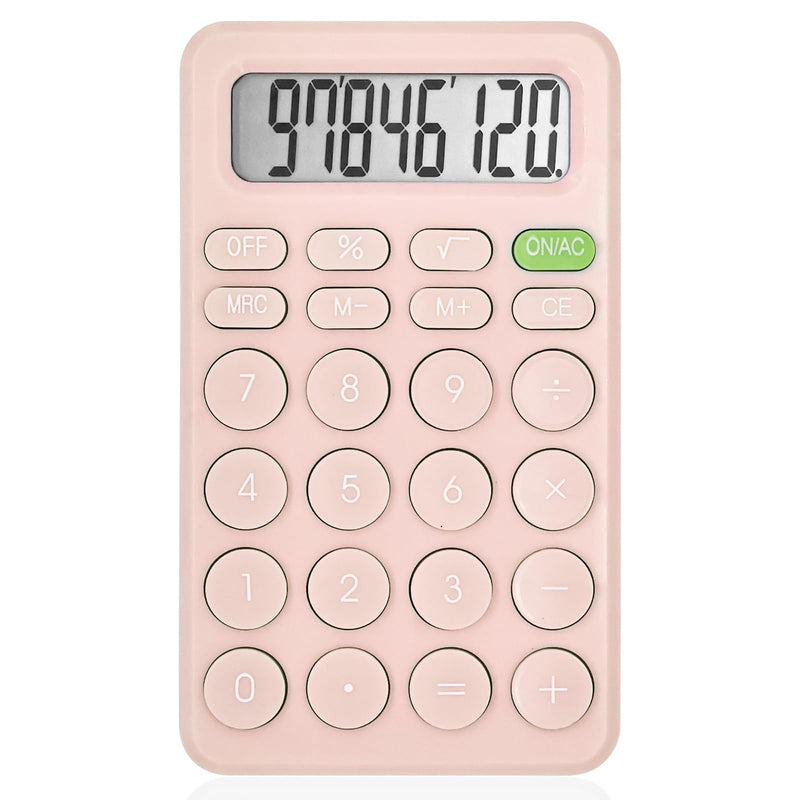 Cute Calculator, Basic Four Function Calculator for Teachers Students Basics Office, Small Handheld Calculator, 8 Digit with LCD Display, Sensitive Button, 5.5×3.2 inches Pink