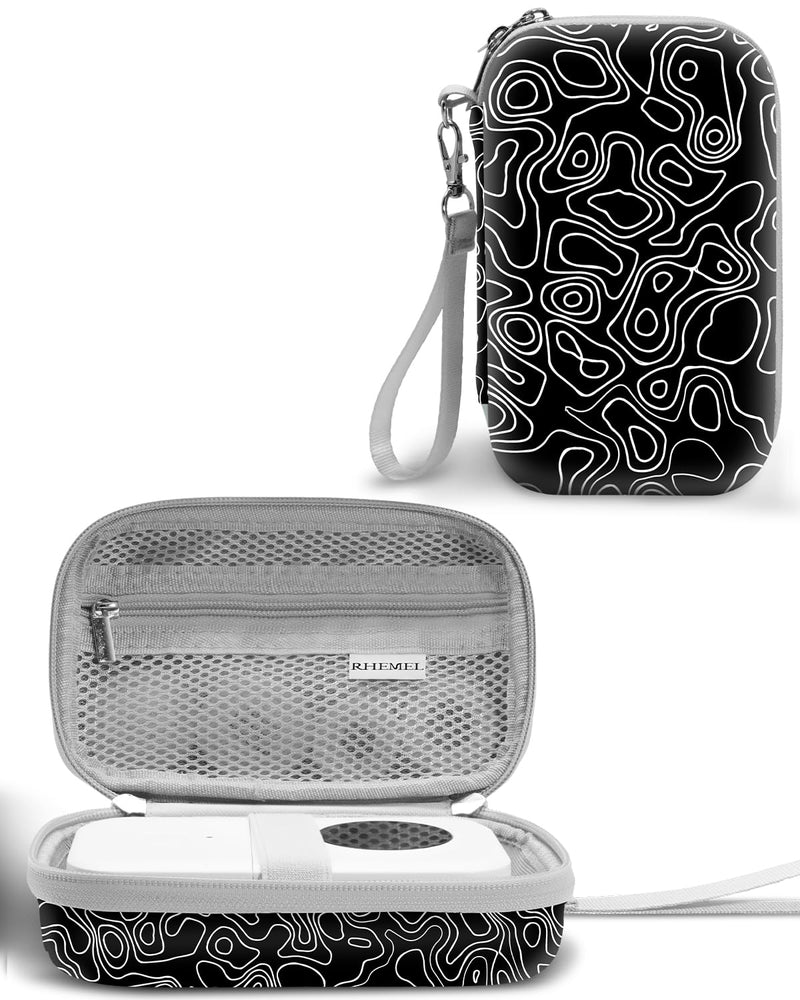 [AUSTRALIA] - Label Maker Case for Label Maker Machine, EVA Travel Case with Designed Pattern, Compatible with D30, P21, E10, D110 Label Maker (Box Only), Black Wave 