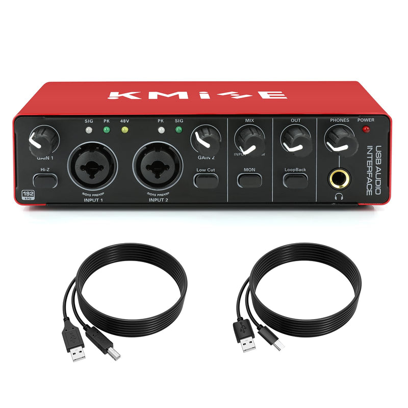 Kmise USB Audio Interface for Guitarists, Vocalists, Podcasters or playback studio quality sound