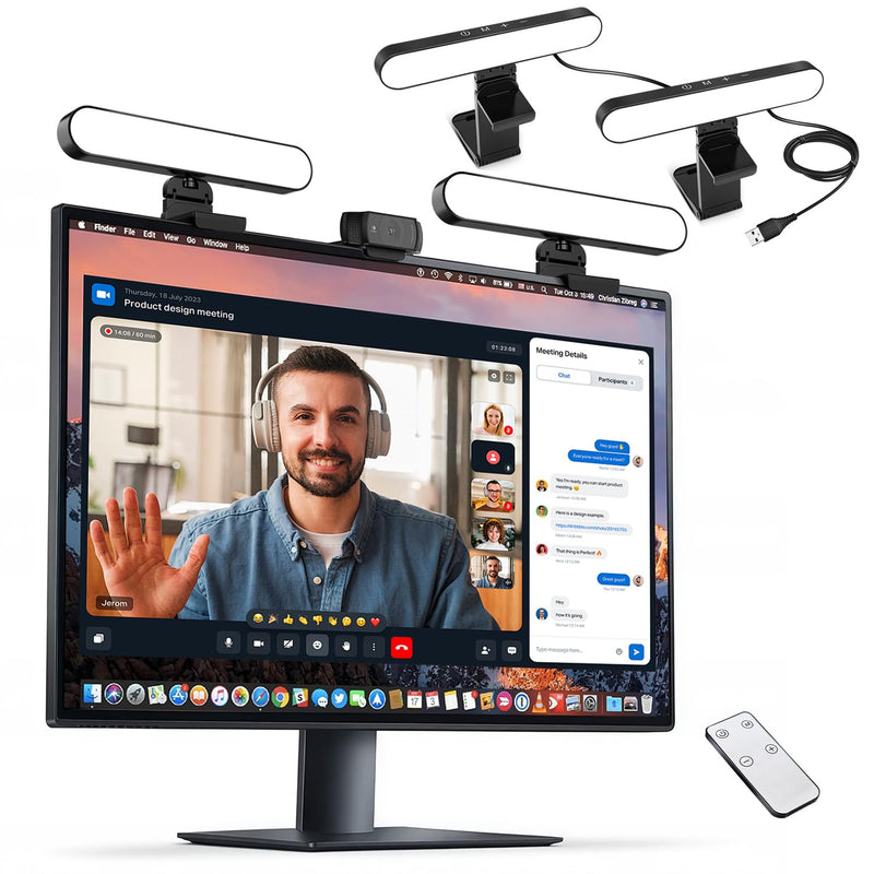 [AUSTRALIA] - yAyusi Dual-lamp Video Conference Lighting, LED Streaming Light with Remote and Touch Control, Zoom Lighting for Computer,Webcam Monitor Laptop Ring Light for Video Calls/Zoom Meetings/Video Recording 