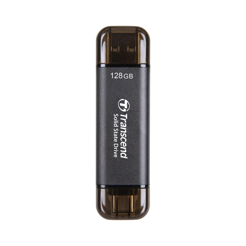 Transcend 128GB ESD310 Dual Portable SSD 1050MB/s USB-A+C, Thumb Drive | External Solid State Drive USB 3.2 Gen 2 for iPhone17,16,15, iPad, Mac, Tesla, Steam Deck, Android, Smart TV