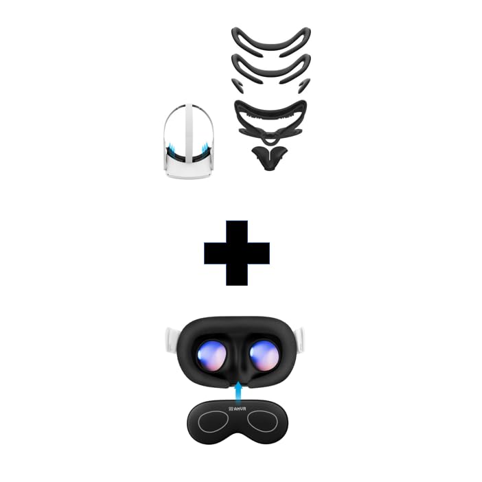 AMVR Lens Protector Cover Compatible with Quest 2 & Face Pad Compatible with Quest 2 Accessories