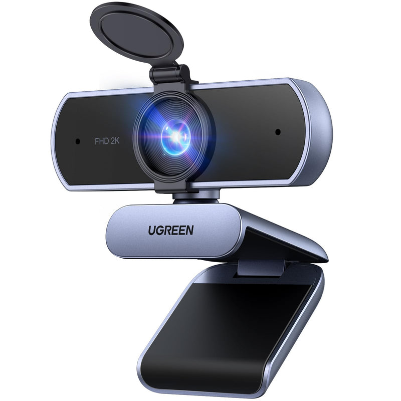 UGREEN 2K Webcam for PC Ultra HD 1080P Computer Webcam with Microphone | PC Camera with Privacy Cover, USB Web Camera for Streaming, Conference, Video Calling, Zoom,Teams, FaceTime Grey