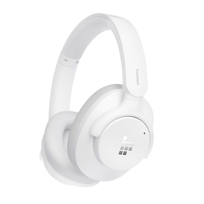 Tronsmart Q20S Hybrid Active Noise Cancelling Headphones, Wireless Over Ear Headphones with Mic, Hi-Res Audio, 60H Playtime, Deep Bass Custom EQ via App, Comfort Fit, for Travel Home Office White Style 2