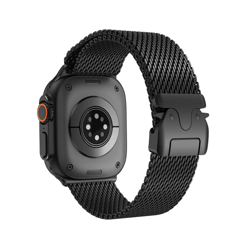 BM2 Band for Apple Watch Bands Milanese Ultra 2 49mm, Series 10 46mm, 9 8 7 45mm 41mm, SE 6 5 4 44mm 40mm, 3 2 1 42mm 38mm Men Women Strap iWatch 49mm, 46mm, 45mm, 44mm, (42mm S3/2/1) Titanium Black