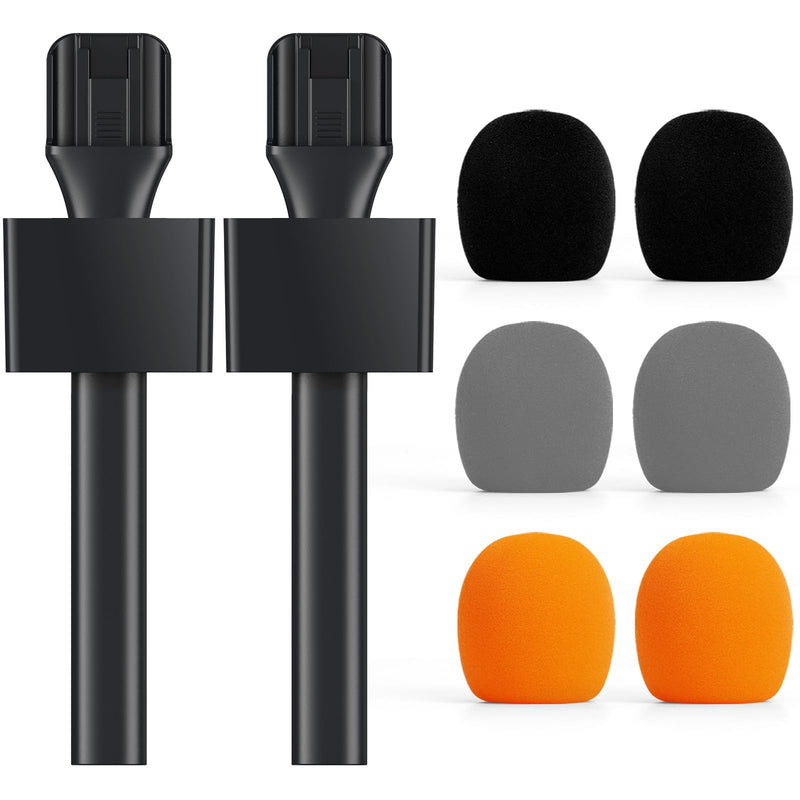 TONOR 2-Pack Handheld Adaptor for Interview Mic, Wireless Microphone Holder for Lavalier, Compatible with Rode, DJI and All Lav Mic, Microfono Solapa Stand with Flag Station, Windproof Foam, TP20 2 Pack