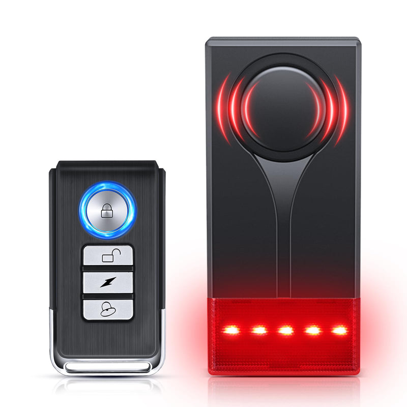 [AUSTRALIA] - Car Anti-Theft Vibration Alarm, ELECTOP 108dB Car Vibration Sound & Light Alarm, Wireless Remote Vibration Sensor Car Alarm Vehicle Security Alarm System Automotive Warning Interior Safety Red Light 