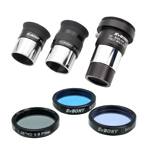 SVBONY SV233 Telescope Eyepiece Set,7-Piece Eyepiece & Filter Accessory Kit Basic Set 7 pieces