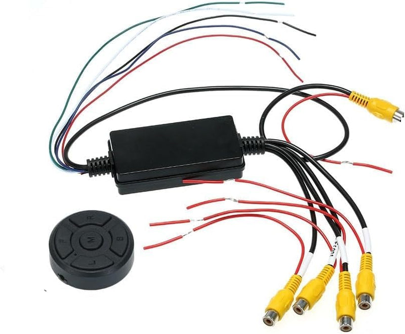 Video Switcher Intelligent Multi-Function 4-Way Car Video Switcher Converter Output Switch for Cars, Trucks, RVs