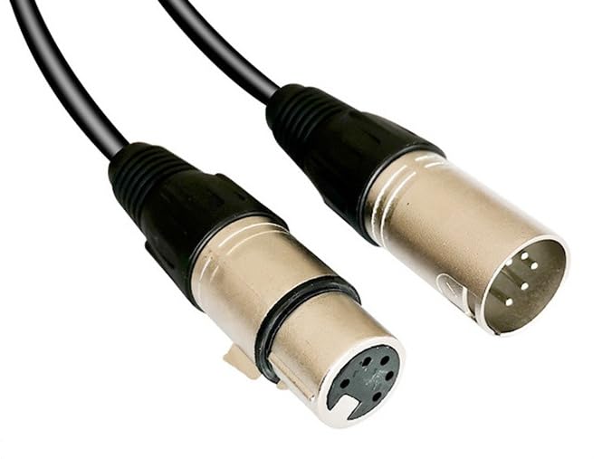 5 Pin XLR Connector, XLR Microphone Cable, Balanced Male to Female Connections for Microphone and Audio Interface (3 Meter/10Ft) 5 Pin 3 Meter
