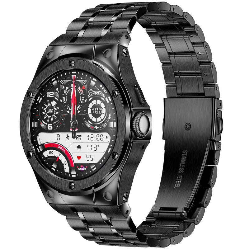 SUPLINK Stainless Steel Case and Bands Compatible with Google Pixel Watch 1/2/ 3 Band 41mm Men, Metal Strap Protective Bumper for Pixel Watch 3 45mm Band Black 45mm Pixel Watch 3