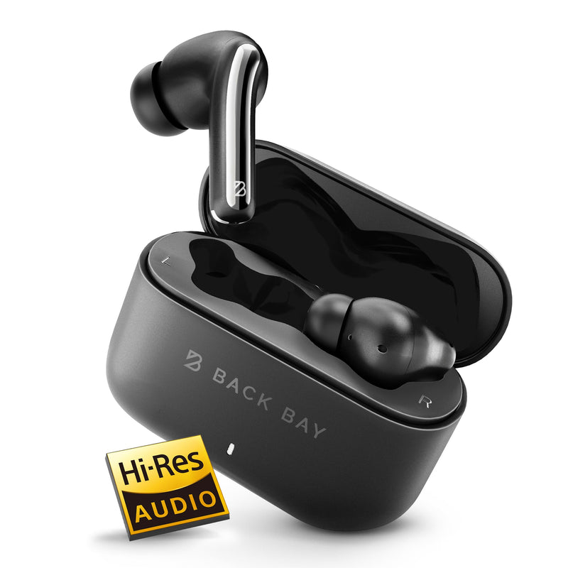Back Bay Audio True Wireless Earbuds Noise Cancelling Earbuds, Premium ANC | Deep Noise Cancelling Earpods, Bluetooth 5.4 Ear Buds, iPhone and Android Active Earphones with ANC Sound Blocking Black
